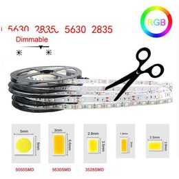 LED Strip Light DC12V 5M 300 LEDS SMD3528 5050 5630 DIODETAPE ENKELIJK