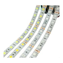 LED Strip Licht Zuiver wit 5m Bright Thite 5050 SMD Warm Red Blue Waterdichte Flexibele 300 LED's DC 12V Autoverval Aflevering Licht DHTQX