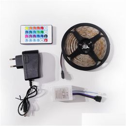 Luces de tiras LED Luces de tiras de 33 pies para el dormitorio RGB Color SMD 12V con remoto Drop de entrega Iluminación Vacaciones Otarn