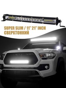 Bandes LED Super Slim LED Bar 11 pouces 21 pouces LED Light Bar LED Lampe de Travail pour Voiture Tracteur Bateau OffRoad Off Road 4WD 4x4 Camion SUV ATV P230315