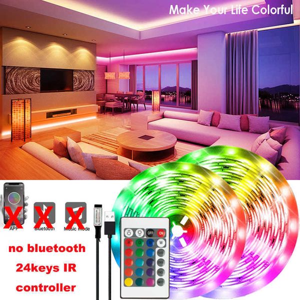 LED Strips USB LED Strip Lights Télécommande infrarouge Changement de couleur Lumières Bar Lampe pour écran TV Neon Lights 5050 RGB Chambre Décoration P230315