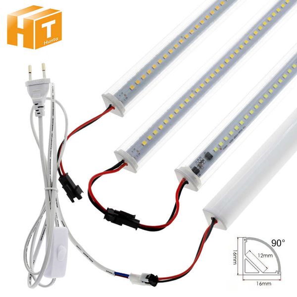 Tiras de LED Barra de luz LED en forma de V 220 V 50 cm 72 LED Tubos de LED de esquina de pared Luz de cocina debajo del gabinete 1-6 piezas Set P230315