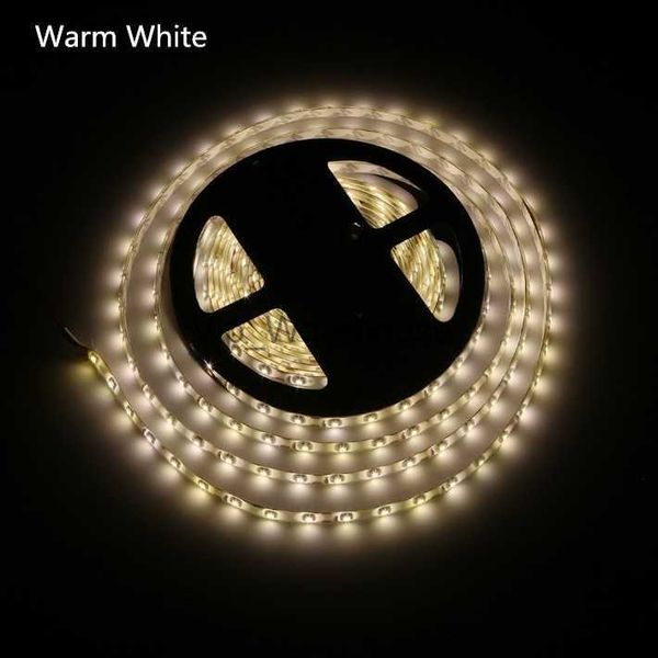 Tiras LED Tira de luz LED blanca cálida Cinta LED 3528 SMD 5M Conector flexible a prueba de agua 60LED / M Fuente de alimentación 2A Etapa Fiesta Navidad Oficina en casa HKD230912