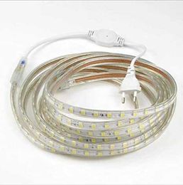 LED-strips Witte Led-lichtstrip 220V SMD 5050 60Led/m IP67 Waterdicht Warm Wit LedStrip 220 V Volt Led-striplicht voor slaapkamer 220V P230315