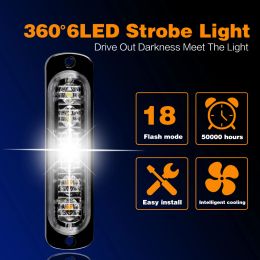LED -stroboscoop licht flitsende grille lichten auto noodlichte 6led waarschuwingslicht politie -lichten voor autolruckstrobe led light 12v 24V