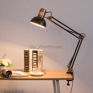 Lámpara de escritorio de estudio LED Lámparas portátiles vintage con abrazadera Libro de lectura Plegable Escritura Estudio Accesorio de luz para mesa de manicura de uñas HKD230807