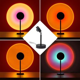 LED Sunset Lamp Rainbow Projection Lighting Flash Heads