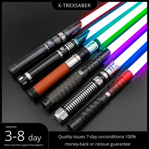 Espadas LED Pistolas TXQSABER Sable de luz NEO Pixe Pesado Duelo Láser Bluetooth RGB Espada de combate Jedi Metal Force Glow Cosplay Luminoso Juguetes para niños 230909