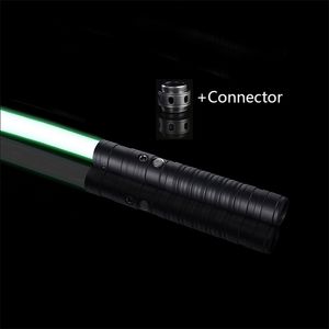 LED SwordsGuns Lightsaber RGB 7 Colors Metal Handle Doubleedged Change Heavy Dueling Sound Two In One Light Saber Cosplay Stage Props Toys 220905
