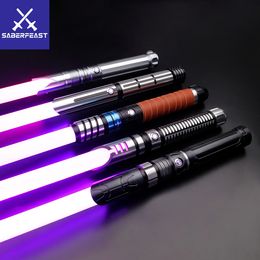 LED SwordsGuns TXQSABER Lightsaber Neo Pixel Heavy Dueling RGB Laser Sword Metal Hilt Smooth Swing Blaster Cosplay Jedi Luminous Kids Toys 230803