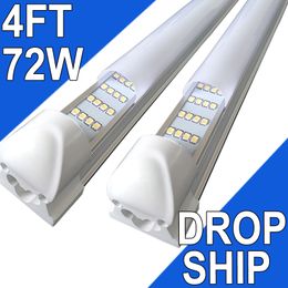 Luminaire intégré LED T8 4 pieds 72 W, plafonnier LED et éclairage sous armoire, pour glacière, garage, entrepôts, couverture laiteuse, lot de 25 usastock