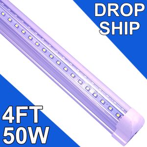 LED T8 geïntegreerd armatuur 4FT 50W koppelbare LED-winkellamp, LED-plafondlamp en onderkastverlichting, voor koeler, garages, magazijn, doorzichtige afdekking 25-pack usastock