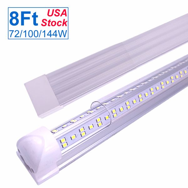 Luminaire intégré LED T8 Tube de 2,4 m, éclairage de magasin utilitaire T10, éclairage de plafond LED et éclairage sous armoire, électrique filaire avec interrupteur marche/arrêt intégré OEMLED