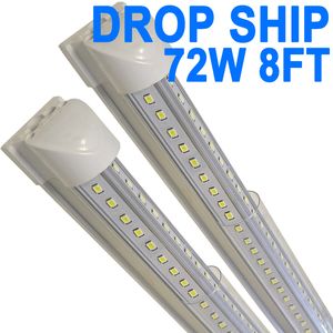 Luminaire simple LED T8 intégré, 8 pieds 7 200 lm, blanc super brillant 6 500 K, éclairage de magasin à LED utilitaire 72 W, plafonnier et éclairage sous l'armoire, garage électrique filaire crestech