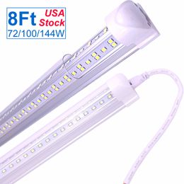 Tubo de luz LED T8 integrado, 6500 K (blanco súper brillante), luces de tiendas de servicios públicos, tubos de luz de alto rendimiento para techo y debajo del gabinete, doble cara para garaje, almacén OEMLED