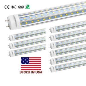 LED T8 Tubes en forme de D Triplex rangée 4FT LED s lumières 60 W SMD2835 LED lampes d'éclairage fluorescentes couverture transparente STOCK américain