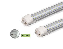 Tubos LED T8 Doble fila 2FT 3FT 4FT Luces LED 18W 28W 36W SMD2835 Lámparas de iluminación fluorescente Cubierta transparente