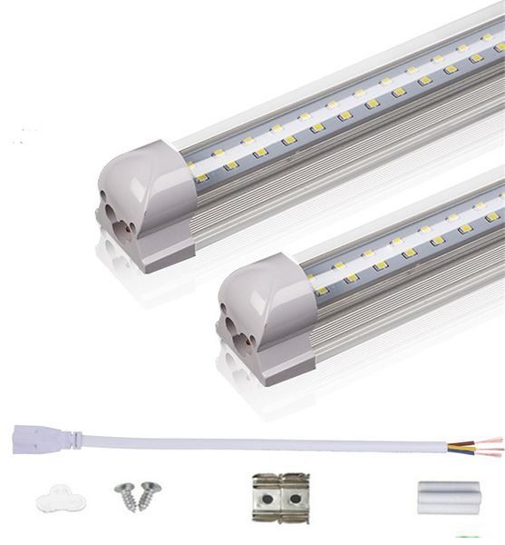 T8 LED Tubes 2FT 3FT Double Rangée Intégrée Ampoules LED 18W 28W SMD2835 led lumières 85-265V lampes d'éclairage fluorescent