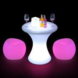 LED TAFEL BAR MEUBELEN 16 Kleuren Veranderende verlichtingsbalktafel voor feestevenement D60XH105cm