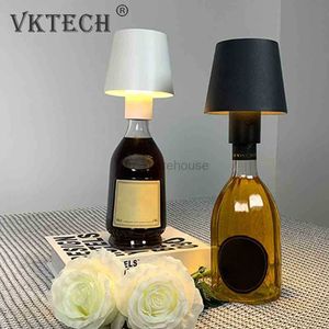 LED Lampe De Table Creative Bouteille De Vin Tête De Lumière Rechargeable Sans Fil Conception Lampe De Bureau Pour Bars Chambres Restaurants Vacances DIY HKD230807