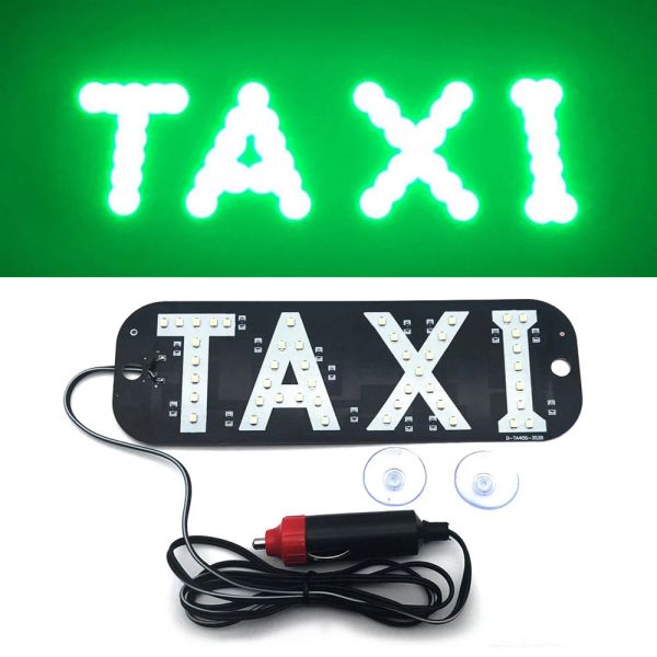Luz LED para Taxi con/sin interruptor 45SMD 2835, lámpara de señal para coche, Panel de luz indicadora de cabina, baliza de señal, parabrisas, accesorio para coche