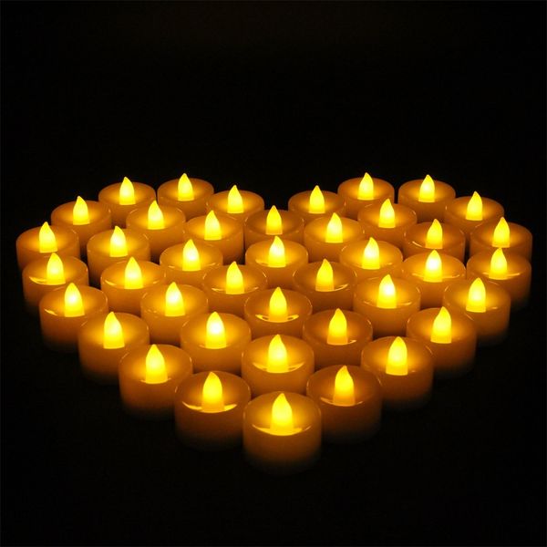 LED Photophore Thé Bougies Sans Flamme Lumière coloré jaune À Piles De Mariage Fête D'anniversaire Décoration De Noël En Gros SN4492