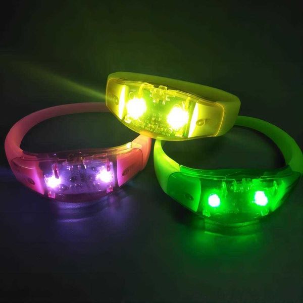 Juguete Led, 7 colores, Control de sonido, pulsera intermitente, brazalete iluminado, pulsera, luz nocturna activada por música