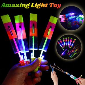 Toys LED Amazing Light Toy Arrow Rocket Helicopter Flying Toy Glows in the Dark LED Light Slingshot Boys and Girls Toy Slingshot S2452011