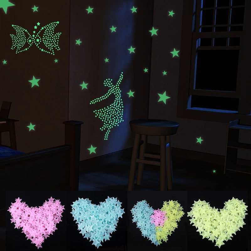 LED Toys Cartoon Fluoreszenzaufkleber Mondsterne, die in den dunklen Deckendekorationen Kinder- und Babyspielzeug S2452099 S2452099 leuchten