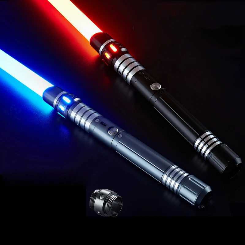 LED giocattoli giocattoli spade laser in metallo giocattolo spada rgb spada laser 7 cambio colore bambino soundfonts force fx foc blaster giocattolo jedi laser spada regalo s24