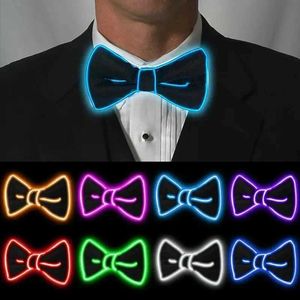 LED TOYOYS HENS LUMINOUSE BOW TIE EL WIRE NEON LICHT LED LUMINOUS PARTY Halloween Christmas Luminous Decoration Bar Club Stage Props S2452099 S24