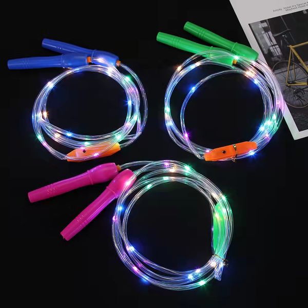 Juguetes LED nuevos niños luminosos cuerda saltando flash con cambio colorido luminoso niños niñas fitness equipo deportivo juguete para niños