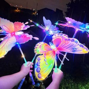 LED Toys Night Glow Girls Aime To Hold LED Flash Butterfly Magic Wands Princess LED Light Sticks Stage Props Outdoor S2452099 S2452099