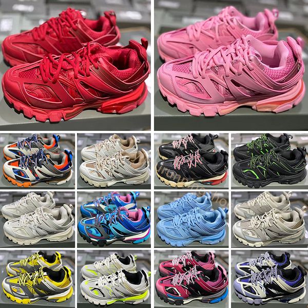 Led Track 3 30 Zapatos de diseñador Hombres Mujeres Moda Lujo Zapatillas de deporte LED Triple Negro Blanco Rosa Azul Naranja Amarillo Verde Tesss Gomma 30 Sneaker Tracks 36-44 L1