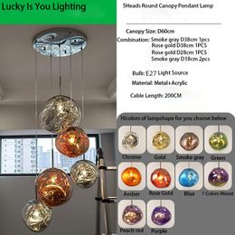 Multi Lava Round Hanglamp D28cm met Amber Chorme Rose Gold Blue Green Colors Kroonluchters gratis schip door Fast Express Drop Shopping Support