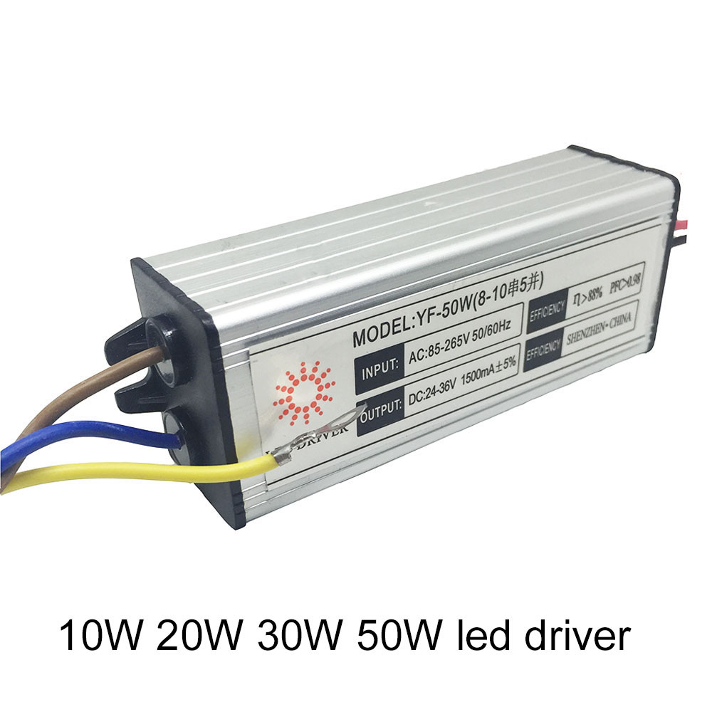 Transformator LED 10W 20W 30W 50W sterownik LED Wodoodporny IP67 Zasilacz do LED Lightlight Lights Downlight