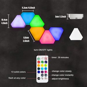 Triangle LED Light USB Touch Touch Night Light RGB Light Ambie Light Remote Contrôle Indoor Game Chambre Bedroom Liter Decorative Light