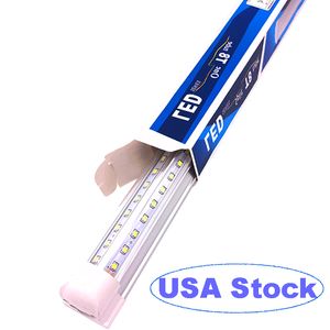 LED -buis 100W T8 8 ft 8ft hoog 12000lumen helder deksel LED -buizen licht v vorm integreren dubbele zijde magazijn fabriek verlichting koeler deur garage oemled