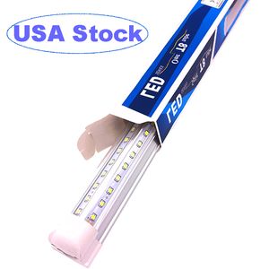 LED-buis 100W T8 8 Ft 8Ft High 12000Lumen Clear Cover LED-buizen Licht V-vorm Geïntegreerd Dubbelzijdig Magazijn Fabrieksverlichting Koeler Deur Garage usastar