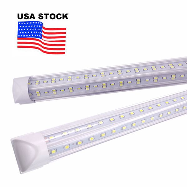 Tube LED d'éclairage en gros en forme de V LED intégrées 8 pieds luminaire fluorescent blanc froid 6000K LED tubes double face AC85-265V LED lumières de magasin pour garage