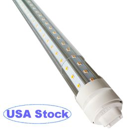 LED -buislicht, 8 voet 72W roteren V -vormige, R17D/HO 8ft LED -lamp, 6500K Koud Wit, 9000lm, Clear Cover, (vervanging voor F96T12/CW/HO 300W), Ballast Bypass Usalight