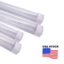 Luces de tubo LED 144W 8Ft 4Ft 72W Integrado T8 SMD2835 110lm / W Cubierta transparente de alto brillo AC 85-265V 10000lm 14400lm 7200lm USALIGHT