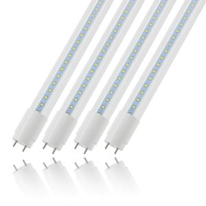 Tube LED 1,2 m, 121,9 cm 18 W (équivalent 40 W) T8/T10/T12 ampoules en verre 6000 K, remplacement des ampoules fluorescentes, stock alimenté à deux extrémités aux États-Unis.