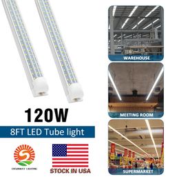 LED-buisverlichting 120W 8ft 4ft 60W Geïntegreerde T8-buislichten SMD2835 110lm/W Hoog fel mat transparant deksel AC 85-265V UL DLC