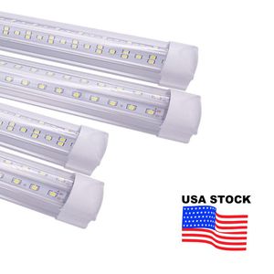 LED-buis T8 8 FT 8FT Hoge Lumen Licht V-vorm Integratie Dubbele Sidewarehouse Fabrieksverlichting Koeler Deurbuizen Vriezer Winkellamp Usalight