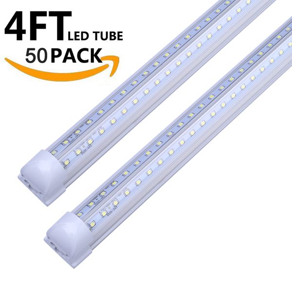Tube LED connectable T8 8 pieds 8 pieds à lumen élevé, luminaire de magasin en forme de V intégré, éclairage d'usine d'entrepôt double face, tube de porte de refroidisseur