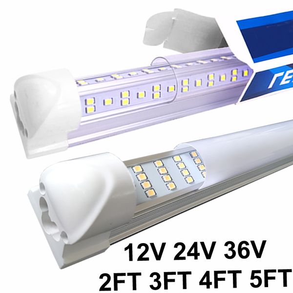 Tubos LED 2 3 4 5 pies DC 12 V 24 V 36 V T8 Integración de bajo voltaje refrigerador puerta tienda luces accesorio interior barra de luz tira para coche RV Van camión camper usastar