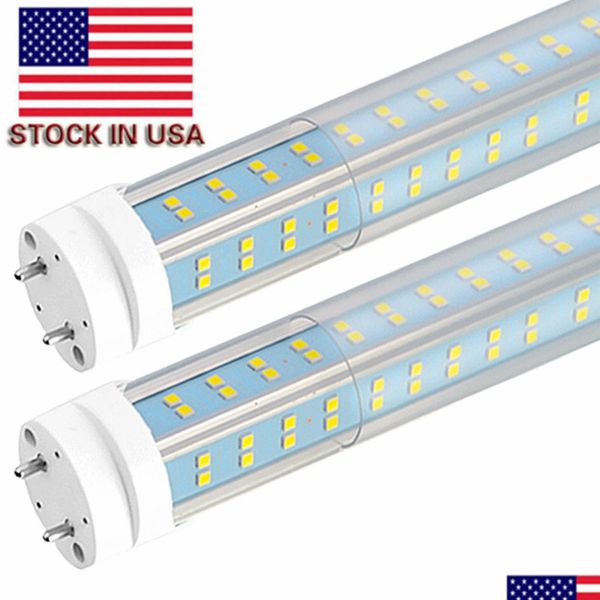 Tubes LED 25Pcs-T8 Light 4Ft 60W Bbs V Double face en forme de 4 rangées T10 T12 Remplacement pour les lumières fluorescentes de livraison à pied Lighti Dhgau