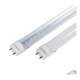 LED -buizen 2ft 3ft 4ft T8 Lichten G13 Binpin Fluorescent BBS -lamp 12W 18W 22W 28W Super Bright AC 85265V Drop Delivery Lighting OT8PV