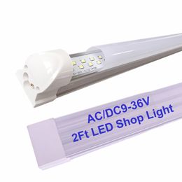 LED-buizen 2ft 60 cm 12 inch 12V Stripverlichting Bar Interieur DC/AC 9-36V V-vormige geïntegreerde T8 LED-winkel Lichte armatuur LED's koeler deurverlichting fluorescentielamp usastar